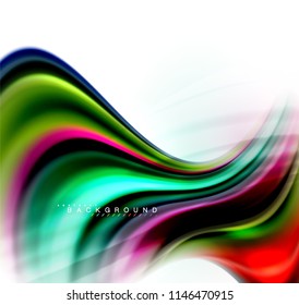 Fluid liquid mixing colors concept on light grey background, wave and swirl curve flow line, trendy abstract layout template for business presentation, app wallpaper banner, poster or wallpaper