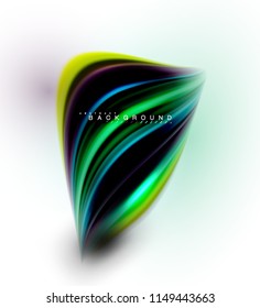 Fluid liquid mixing colors concept on light grey background, wave and swirl curve flow line, trendy abstract layout template for business presentation, app wallpaper banner, poster or wallpaper