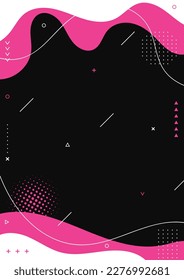 Fluid liquid poster and geometric background of dynamic shapes. Wallpaper gradient with liquid shape. Illustration colorful template banner with soft curve and wave.