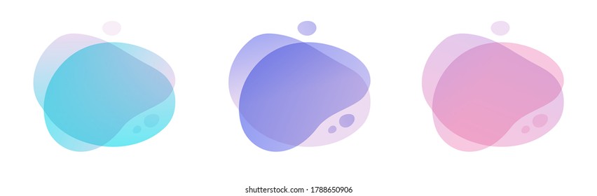 Fluid liquid shape abstract element design vector background or gradient geometric graphic modern splash wavy set for text copy space, idea of curvy backdrop for flyer or brochure modern clipart