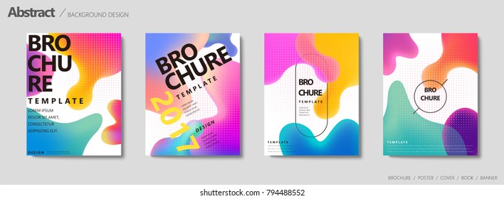 Fluid Liquid Shape Brochure, Pastel Color In Gradient Design