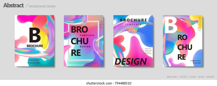 Fluid liquid shape brochure, trendy pastel color in wavy and gradient design Fluid liquid shape brochure, trendy pastel color in wavy and gradient design