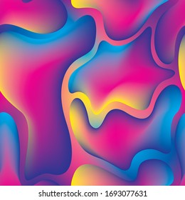Los líquidos fluidos forman un patrón vectorial transparente. Colores de fluido degradado repetibles fondo.