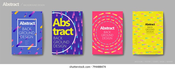 Fluid liquid style brochure, trendy and colorful geometric elements design set
