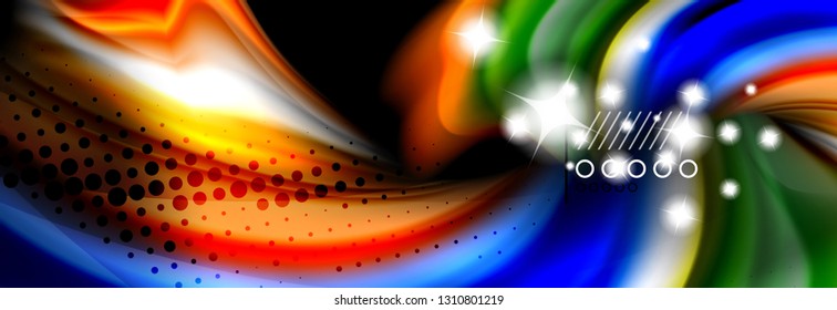 Fluid liquid wave pattern, vector background