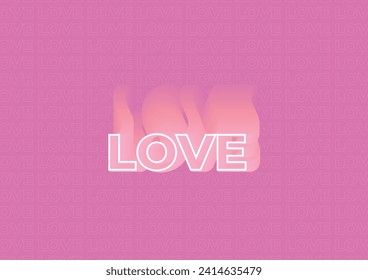 fluid love typography background design 