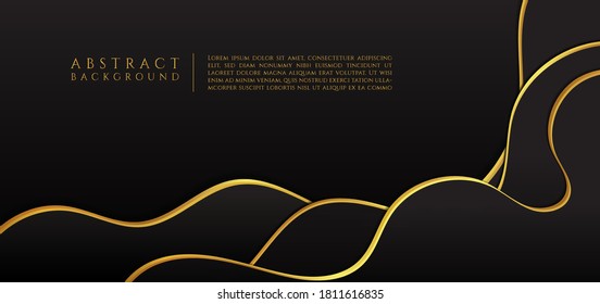 Fluid luxury black curve design with space for content. vector illustration.