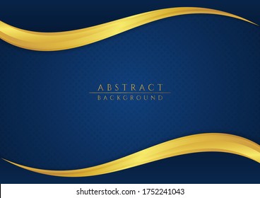 Fluid Luxury Gold Metallic Wave Shape Abstract Background. Vector Illustration. 