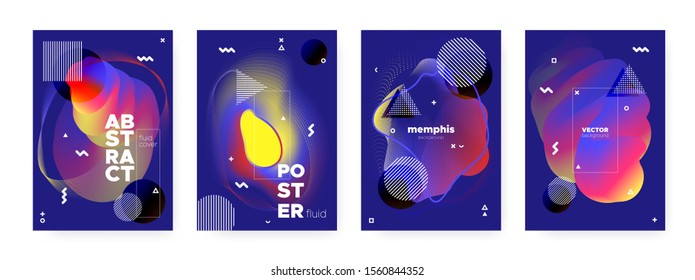 Fluid Memphis Background. Graphic Abstract Pattern. Dark Wave Shapes. Modern Bauhaus Illustration. Flow Memphis Background. Futuristic Abstract Banner. Bright Wave Shape. Flow Memphis Brochure.