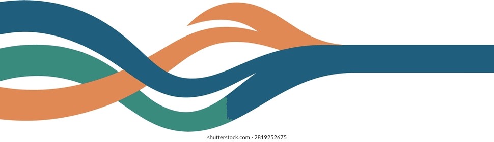 Fluid Merging Wave Ribbon for Corporate Integration Concepts