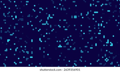 Fluid Metaball Random Circles Fade Effect. Halftone Raster Random Gradation Pattern. Pop-Art Halftone Gradient. Dissolve Effect. Vector Illustration. Dynamic Retro Background.