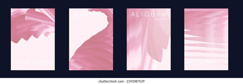 Fluid Minimal Cover. 1990 Paper Gradient Backdrop. Luxury Abstract Brochure. Liquid Texture for Foil Label. Pink Set of Vector Backgrounds for Business Flyers. Vintage Design