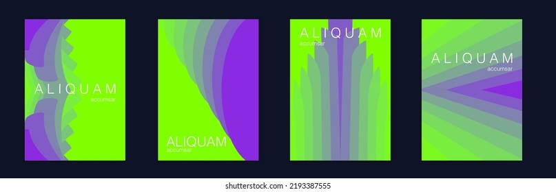 Fluid Minimal Cover. 1990 Paper Gradient Backdrop. Green and purple Set of Vector Backgrounds for Business Flyers. Vintage Design Luxury Abstract Brochure. Liquid Texture for Foil Label.