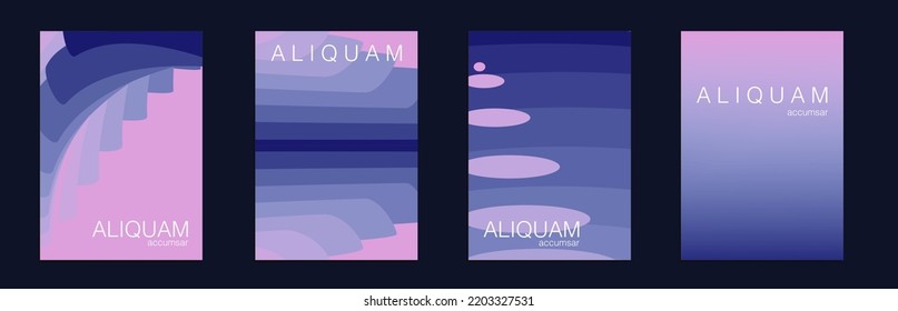 Fluid Minimal Cover. 1990 Paper Gradient Backdrop. Blue and Red Luxury Abstract Brochure. Liquid Texture for Foil Label. Set of Vector Backgrounds for Business Flyers. Vintage Design
