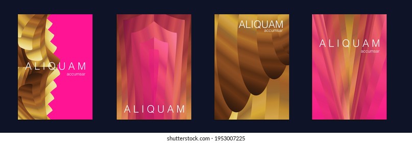 Fluid Minimal Cover. Crimson Red Vintage Design Luxury Abstract Brochure. Liquid Texture for Foil Label. 1990 Paper Gradient Backdrop. Set of Vector Backgrounds for Business Flyers.