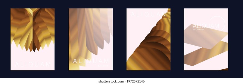 Fluid Minimal Cover. Crimson Red Set of Vector Backgrounds for Business Flyers. Vintage Design 1990 Paper Gradient Backdrop. Luxury Abstract Brochure. Liquid Texture for Foil Label.