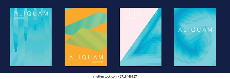  Tapa mínima de líquido.Textura líquida para la etiqueta de aceite. Diseño Cósmico Vintage. Conjunto de fondos vectores para volantes profesionales. Fondo de degradado de papel de 1990. Folleto abstracto de lujo. Azul oro metálico
