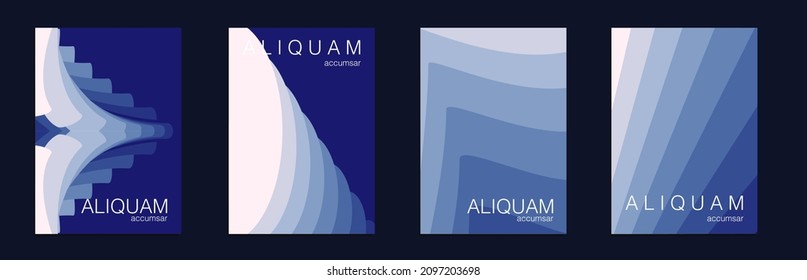 Fluid Minimal Cover. Luxury Abstract Brochure. Liquid Texture for Foil Label. Set of Vector Backgrounds for Business Flyers. Vintage Design 1990 Paper Gradient Backdrop. Blue and Red