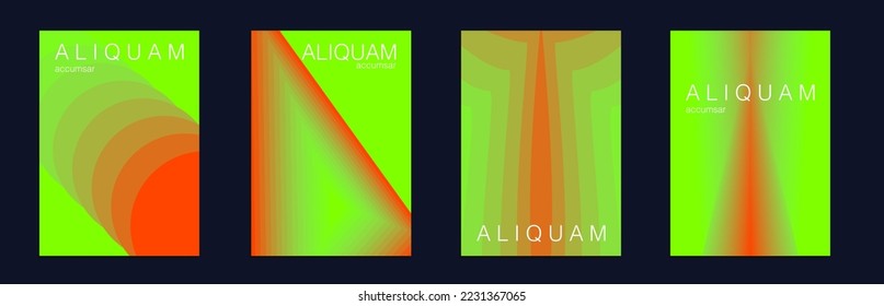 Fluid Minimal Cover. Luxury Abstract Brochure. Liquid Texture for Foil Label. Vintage Design Teal Green and Red Set of Vector Backgrounds for Business Flyers. 1990 Paper Gradient Backdrop.