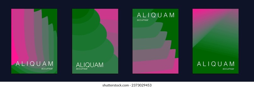 Fluid Minimal Cover. Luxury Abstract Brochure. Liquid Texture for Foil Label. 1990 Paper Gradient Backdrop. Set of Vector Backgrounds for Business Flyers. Vintage Design Teal Green and Red