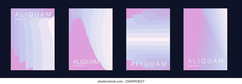 Fluid Minimal Cover. Luxury Abstract Brochure. Liquid Texture for Foil Label. Vintage Design 1990 Paper Gradient Backdrop. Set of Vector Backgrounds for Business Flyers. Crimson Red