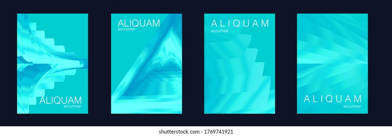 Fluid Minimal Cover. Metallic Proton Purple Set of Vector Backgrounds for Business Flyers. 1990 Paper Gradient Backdrop. Luxury Abstract Brochure. Liquid Texture for Foil Label. Vintage Cosmic Design