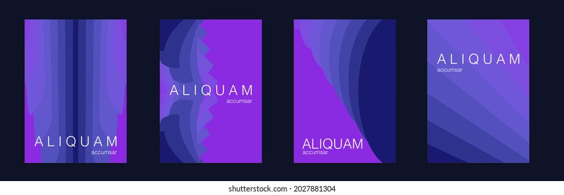 Cubierta mínima de líquido. Conjunto de fondos vectores para los volantes de negocios. Folleto Resumen De Lujo De Diseño Vintage. Textura líquida para la etiqueta de aceite. Blue Indigo y Magenta Purple 1990 Gradiente de papel.