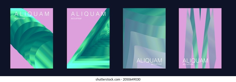Fluid Minimal Cover. Set of Vector Backgrounds for Business Flyers. 1990 Paper Gradient Backdrop. Vintage Design Crimson Red Luxury Abstract Brochure. Liquid Texture for Foil Label.