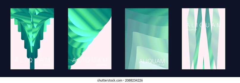 Fluid Minimal Cover. Set of Vector Backgrounds for Business Flyers. 1990 Paper Gradient Backdrop. Luxury Abstract Brochure. Liquid Texture for Foil Label. Crimson Red Vintage Design