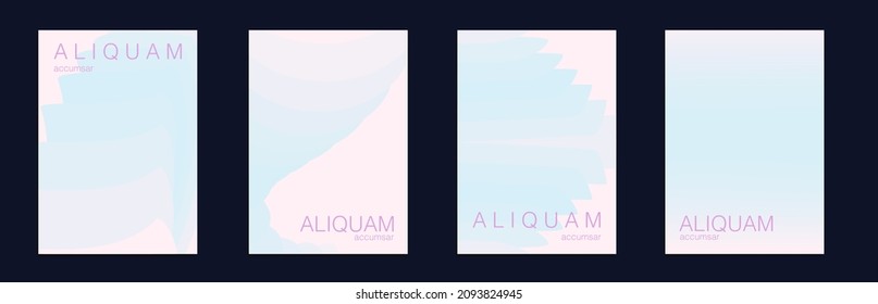 Fluid Minimal Cover. Set of Vector Backgrounds for Business Flyers. 1990 Paper Gradient Backdrop. Luxury Abstract Brochure. Liquid Texture for Foil Label. Blue and Red Vintage Design