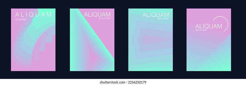 Fluid Minimal Cover. Set of Vector Backgrounds for Business Flyers. Luxury Abstract Brochure. Liquid Texture for Foil Label. 1990 Paper Gradient Backdrop. Teal Green and Red Vintage Design