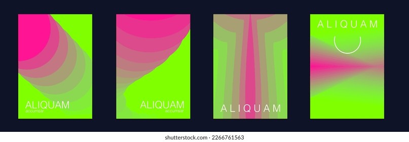 Fluid Minimal Cover. Teal Green and Red 1990 Paper Gradient Backdrop. Vintage Design Set of Vector Backgrounds for Business Flyers. Luxury Abstract Brochure. Liquid Texture for Foil Label.