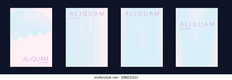 Fluid Minimal Cover. Vintage Design Set of Vector Backgrounds for Business Flyers. 1990 Paper Gradient Backdrop. Luxury Abstract Brochure. Liquid Texture for Foil Label. Blue and Red