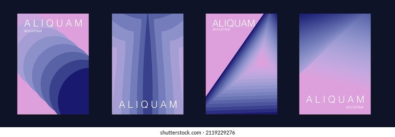 Fluid Minimal Cover. Vintage Design Set of Vector Backgrounds for Business Flyers. Blue and Red 1990 Paper Gradient Backdrop. Luxury Abstract Brochure. Liquid Texture for Foil Label.