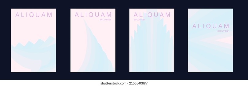 Fluid Minimal Cover. Vintage Design Luxury Abstract Brochure. Liquid Texture for Foil Label. Blue and Red 1990 Paper Gradient Backdrop. Set of Vector Backgrounds for Business Flyers.