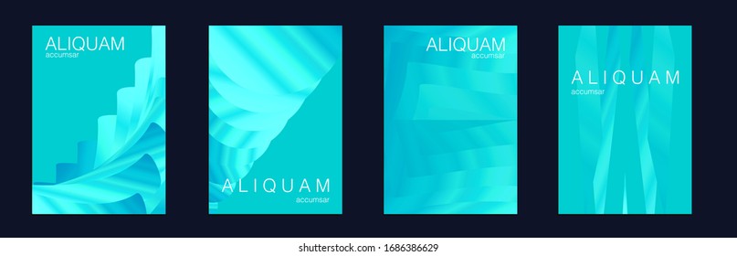 Fluid Minimal Design. Metal Foil Label. Liquid Metal Splash Cover. Vintage Paper Gradient Texture. Light and Stylish Luxury Flyer. Classic Blue and Indigo Business Cosmic Background.