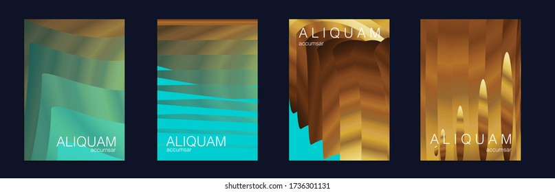 Fluid Minimal Designs. Abstract Metal Vector Template. Vintage Paper Gradient Texture. Light Stylish Luxury Flyer. Business Cosmic Background. Golden Liquid Texture. Classic Blue, Indigo and Gold