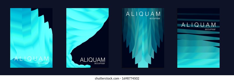 Diseños mínimos de fluido. Plantilla de vectores abstractos. Fondo de negocios clásico azul e índigo. Textura líquida geométrica. Textura de degradado de papel pintado. El Lujoso Volante De Lujo.