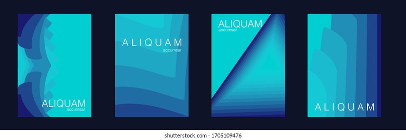 Fluid Minimal Designs. Abstract Vector Template. Vintage Paper Gradient Texture. Light Stylish Luxury Flyer. Classic Blue and Indigo Business Background. Geometric Liquid Texture.