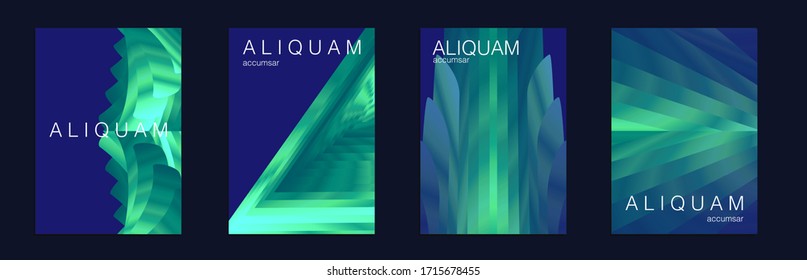Fluid Minimal Designs. Abstract Vector Template. Vintage Paper Gradient Texture. Light Stylish Luxury Flyer. Business Background. Geometric Liquid Texture. Classic Blue, Indigo and Green Metallic