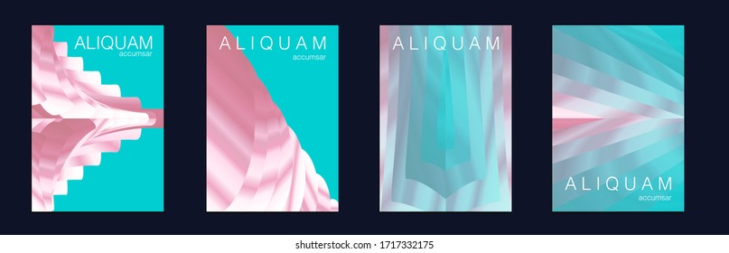 Fluid Minimal Designs. Abstract Vector Template. Vintage Paper Gradient Texture. Light Stylish Luxury Flyer. Geometric Liquid Texture. Classic Blue, Indigo and Rose Red Business Background.