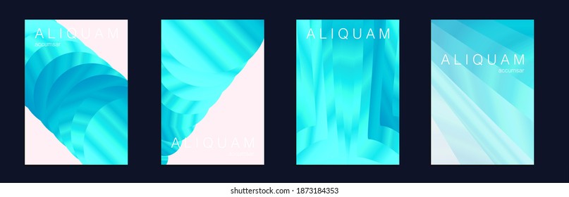 Fluid Minimal Designs. Abstract Vector Template. Business Background. Classic Blue and Green Vintage Paper Gradient Texture. Light Stylish Luxury Flyer. Geometric Liquid Texture.