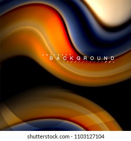 Diseño de fondo abstracto de ondas vectoriales con colores de mezcla fluida. Olas de malla coloridas. Ilustración del vector
