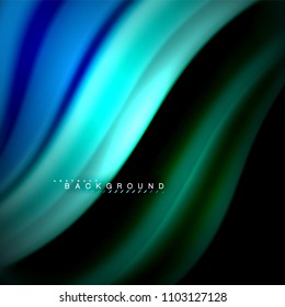 Fluido misturando cores vetor onda abstrato projeto de fundo. Ondas de malha coloridas. Ilustração vetorial