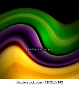 Fluid mixing colors vector wave abstract background design. Colorful mesh waves. Vector illustration