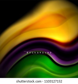 Fluid mixing colors vector wave abstract background design. Colorful mesh waves. Vector illustration