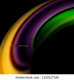 Diseño de fondo abstracto de ondas vectoriales con colores de mezcla fluida. Olas de malla coloridas. Ilustración del vector
