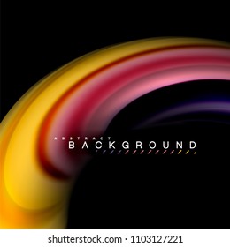 Flüssigkeitsgemische Farben, Vektorwellenabstraktes Hintergrunddesign. Farbige Maschenwellen. Vektorgrafik