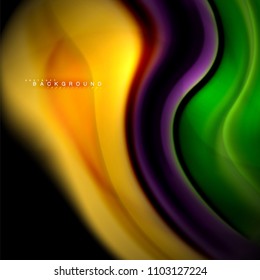 Diseño de fondo abstracto de ondas vectoriales con colores de mezcla fluida. Olas de malla coloridas. Ilustración del vector
