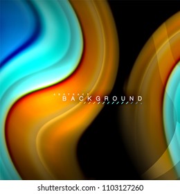 Fluid mixing colors vector wave abstract background design. Colorful mesh waves. Vector illustration